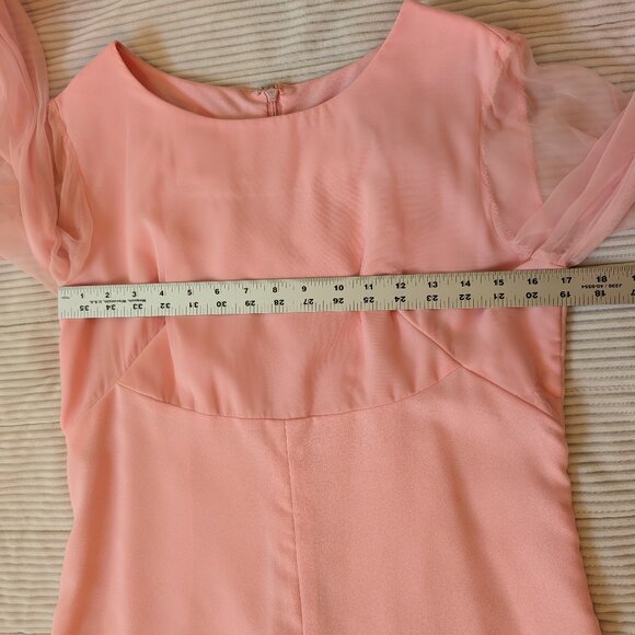 VINTAGE HANDMADE Cotton Candy Pink maxi dress 1960s - Picture 2 of 14